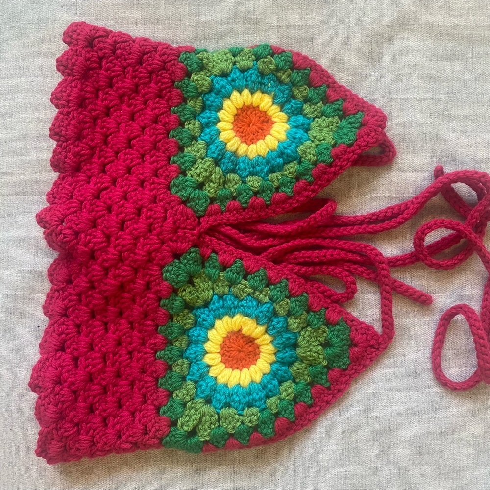 Colorful Crochet Halter Top